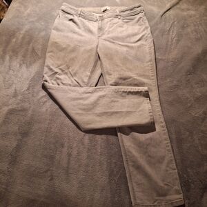 Chicos Pants Jeans Stretch Womens 3 Short 36 X 29 Light Gray Glitter Dot Sparkle